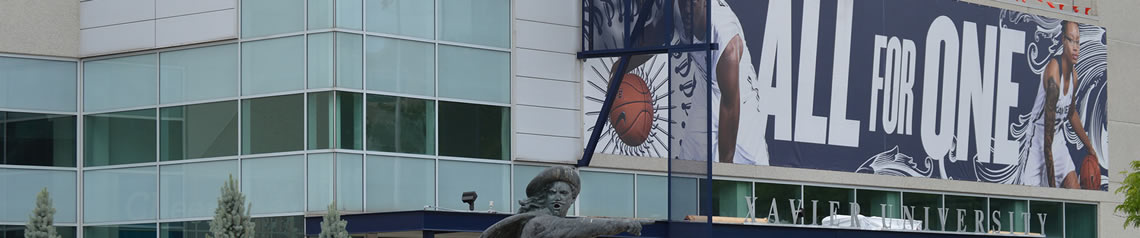 A photo of the Cintas Center at Xavier University in Cincinnati, Ohio.