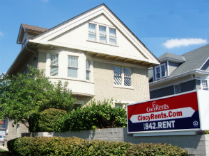 An exterior view of the Cincy Rents office for property management of apartments, condos, and homes.