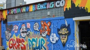 A picture of the graffiti wall art outside Listerman Brewing Company in Norwood, OH