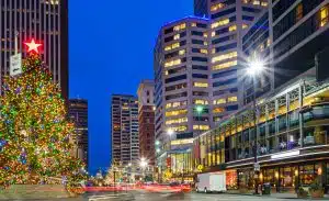 Downtown Cincinnati Ohio USA Christmas Tree